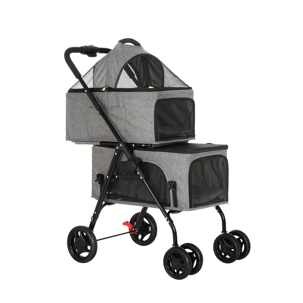 i.Pet Pet Stroller 2-tier Dog Pram Large Cat Carrier Travel Pushchair Foldable i.Pet