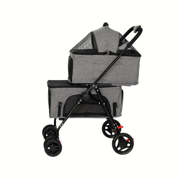 i.Pet Pet Stroller 2-tier Dog Pram Large Cat Carrier Travel Pushchair Foldable i.Pet