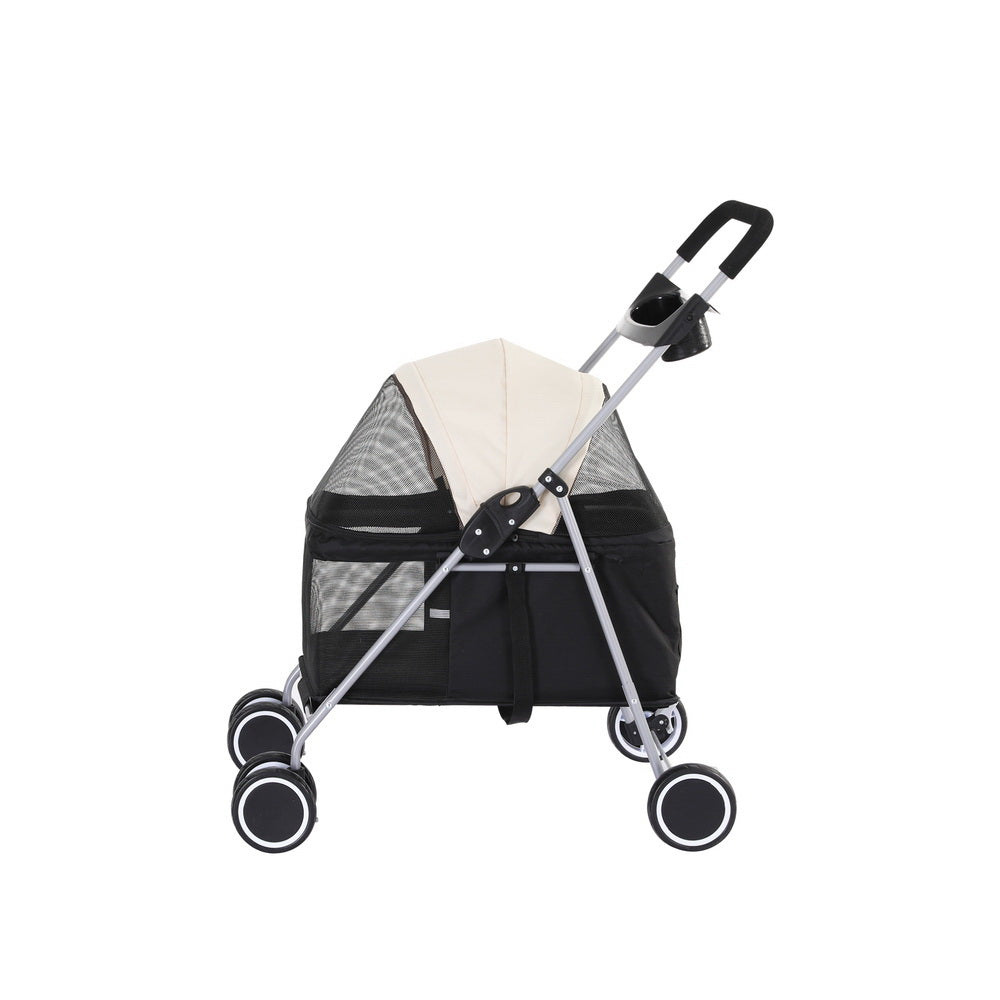 i.Pet Pet Stroller Pram Dog Cat Carrier Cage Large Travel Pushchair Foldable 4 Wheels i.Pet