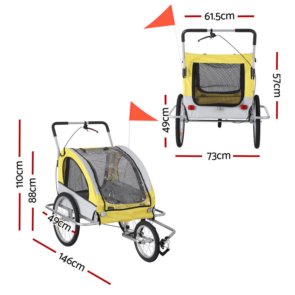 i.Pet Pet Bike Trailer Dog Stroller Pram Bicycle Large Travel Cycling Foldable i.Pet