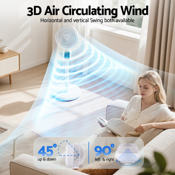 Devanti Pedestal Fan W/ Remote 3 Speed 12H Timer Height Adjustable Cooling Fan Awezingly