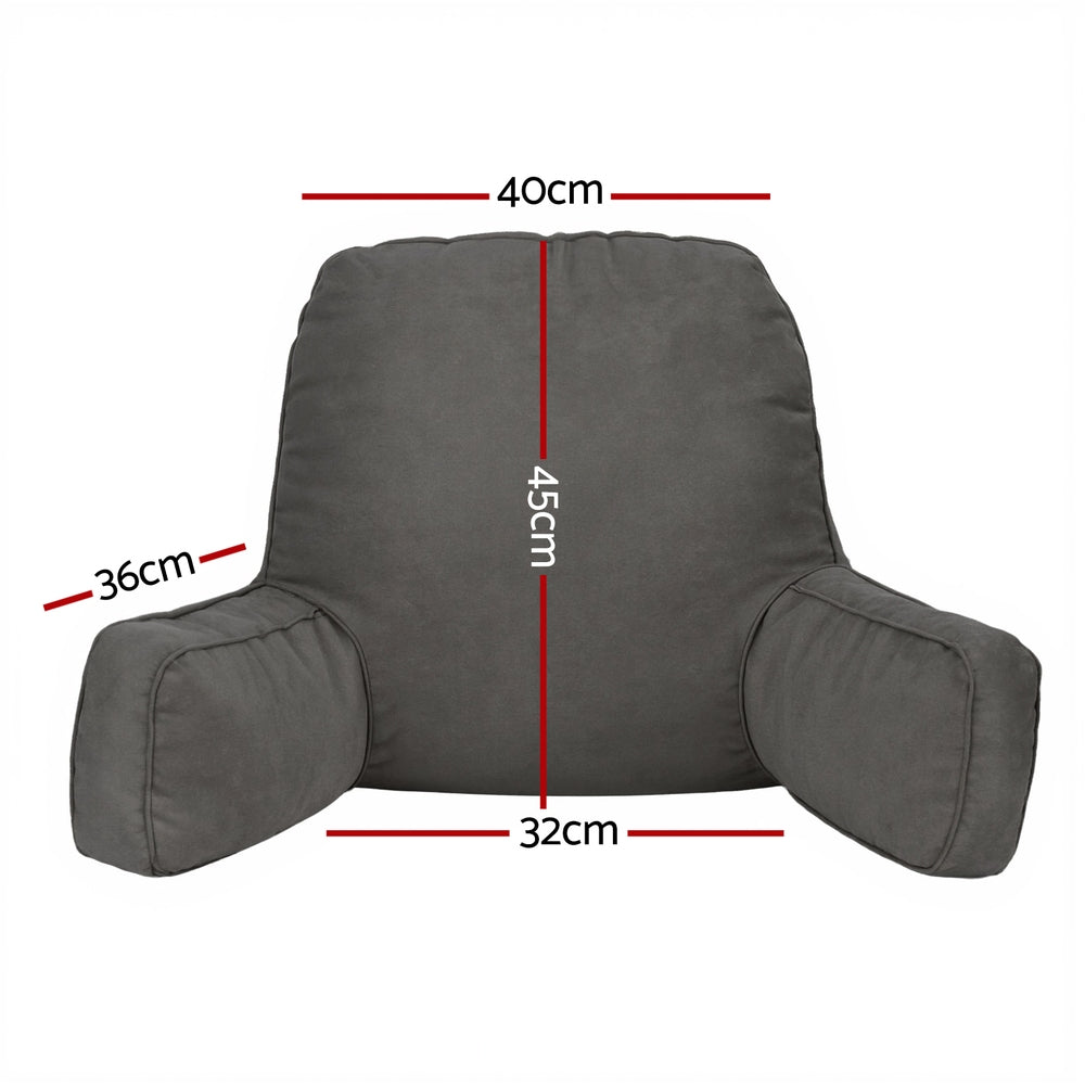 Giselle Reading Pillow Back Rest Lumbar Support Cushion Grey Giselle Bedding