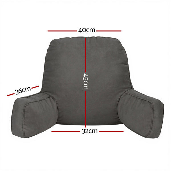 Giselle Reading Pillow Back Rest Lumbar Support Cushion Grey Giselle Bedding