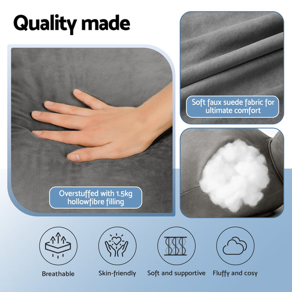 Giselle Reading Pillow Back Rest Lumbar Support Cushion Grey Giselle Bedding