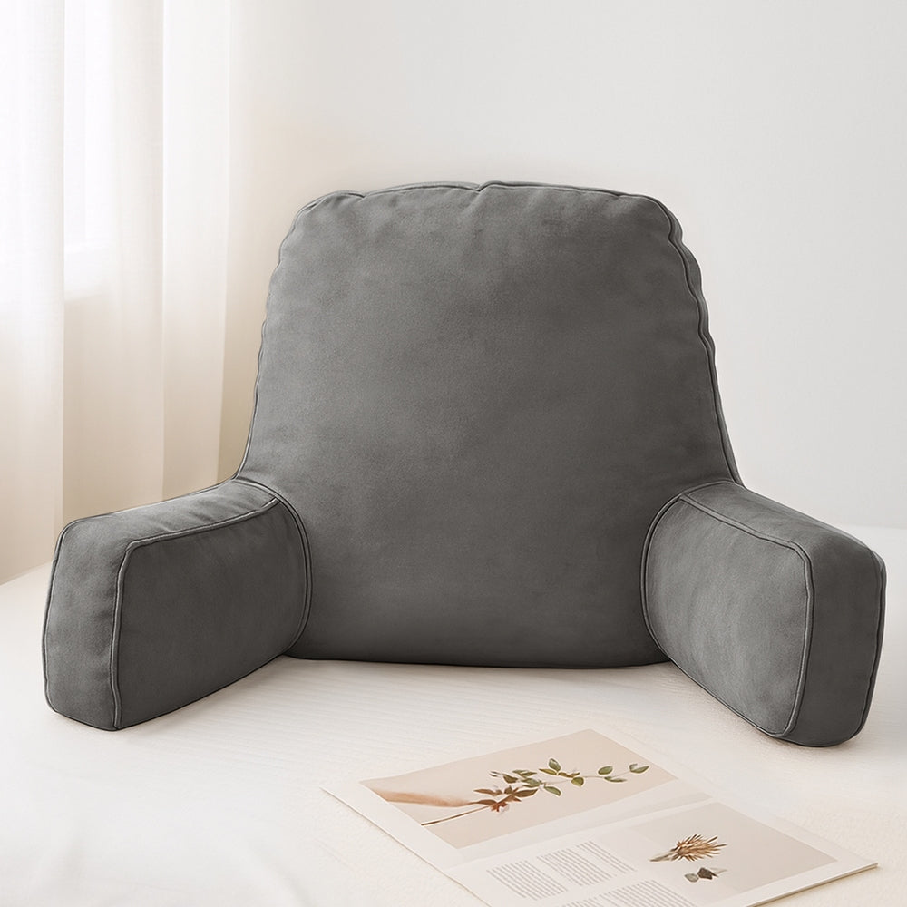 Giselle Reading Pillow Back Rest Lumbar Support Cushion Grey Giselle Bedding