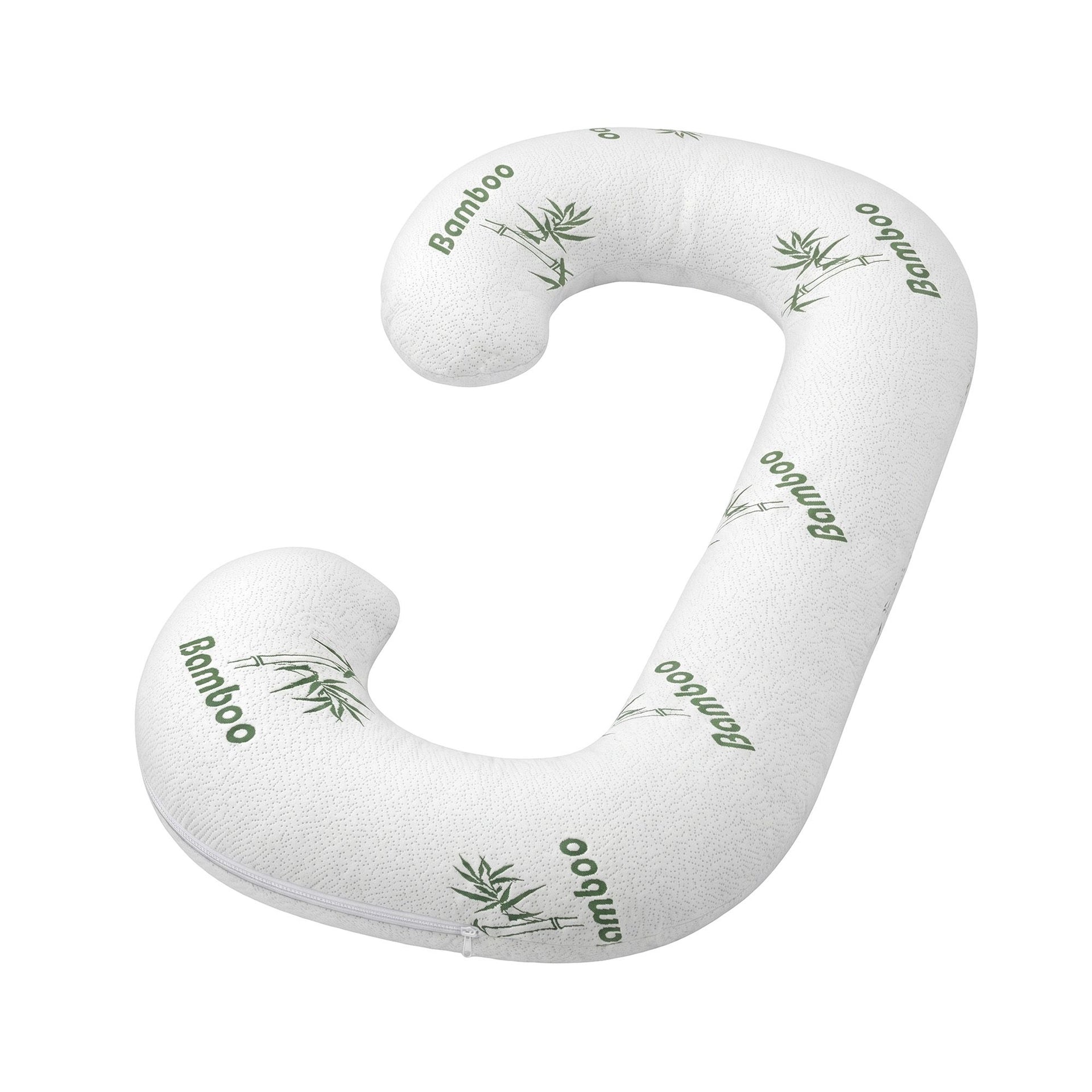 Giselle Bedding Pregnancy Pillow for Side Sleepers C-Shaped Body Pillow with Bamboo Fiber Cover, Maternity Pillow for Full Body Support, Belly and Waist Comfort Awezingly