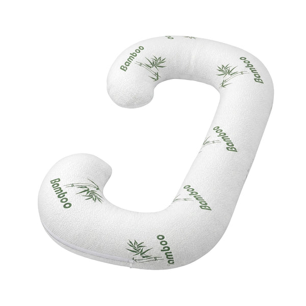 Giselle Bedding Pregnancy Pillow for Side Sleepers C-Shaped Body Pillow with Bamboo Fiber Cover, Maternity Pillow for Full Body Support, Belly and Waist Comfort Awezingly