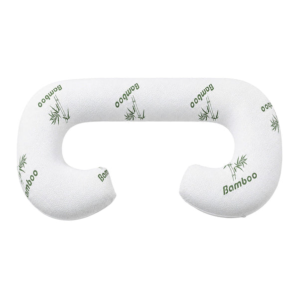 Giselle Bedding Pregnancy Pillow for Side Sleepers C-Shaped Body Pillow with Bamboo Fiber Cover, Maternity Pillow for Full Body Support, Belly and Waist Comfort Awezingly