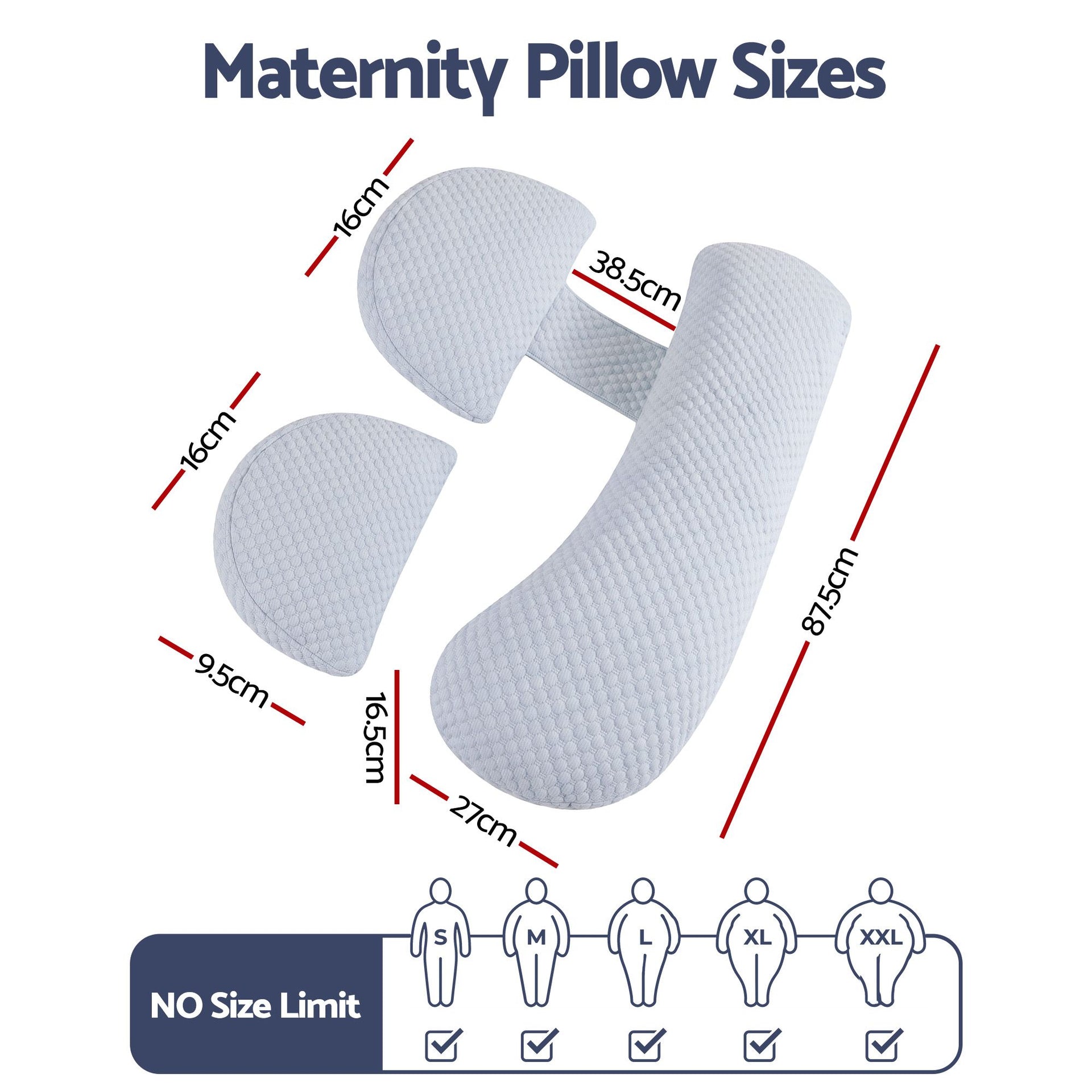 Giselle Bedding Cooling Pregnancy Pillow Adjustable Maternity Pillow for Sleeping, Body Pillows for Adults Support Back, Belly, and Hips, Blue 37x87 cm Awezingly