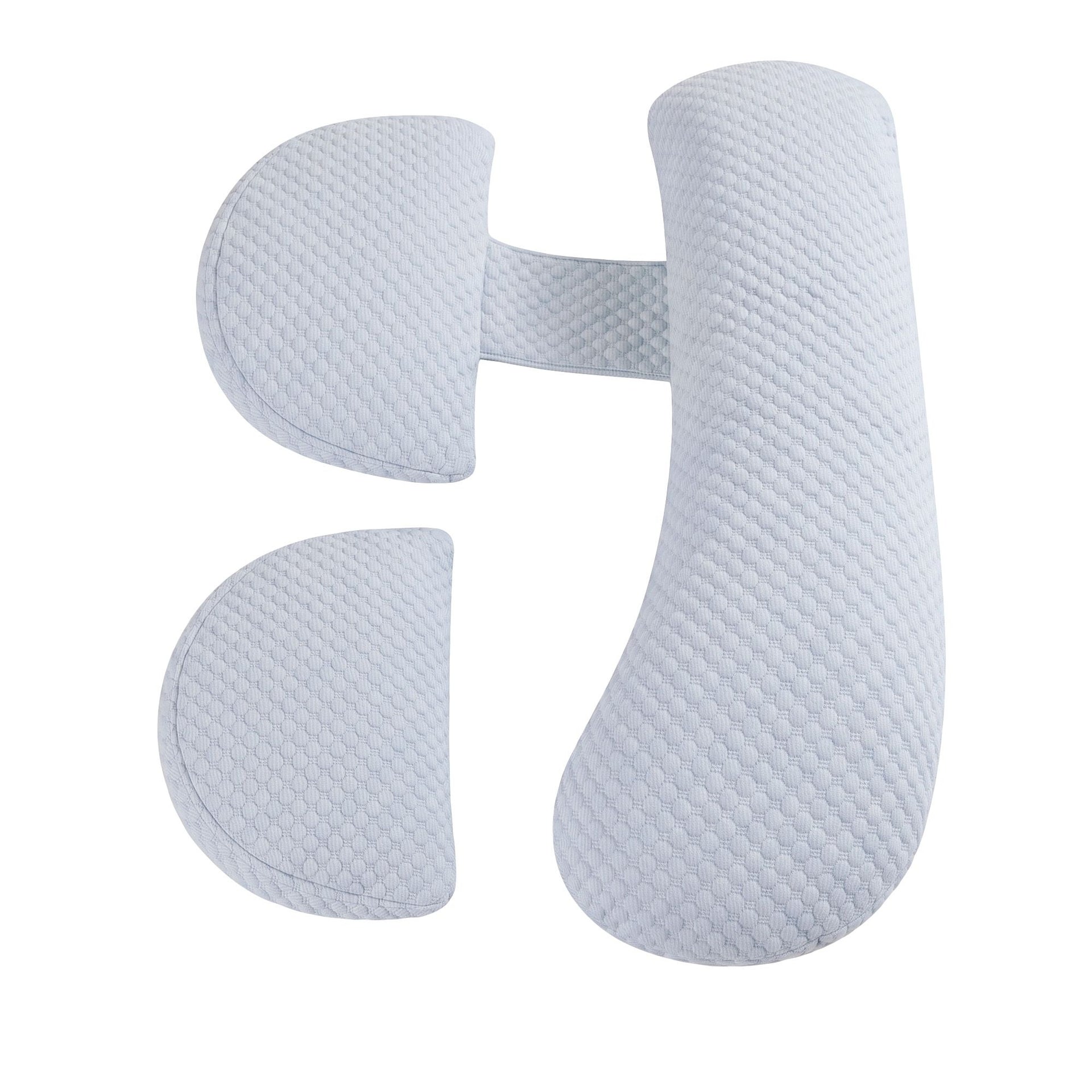 Giselle Bedding Cooling Pregnancy Pillow Adjustable Maternity Pillow for Sleeping, Body Pillows for Adults Support Back, Belly, and Hips, Blue 37x87 cm Awezingly