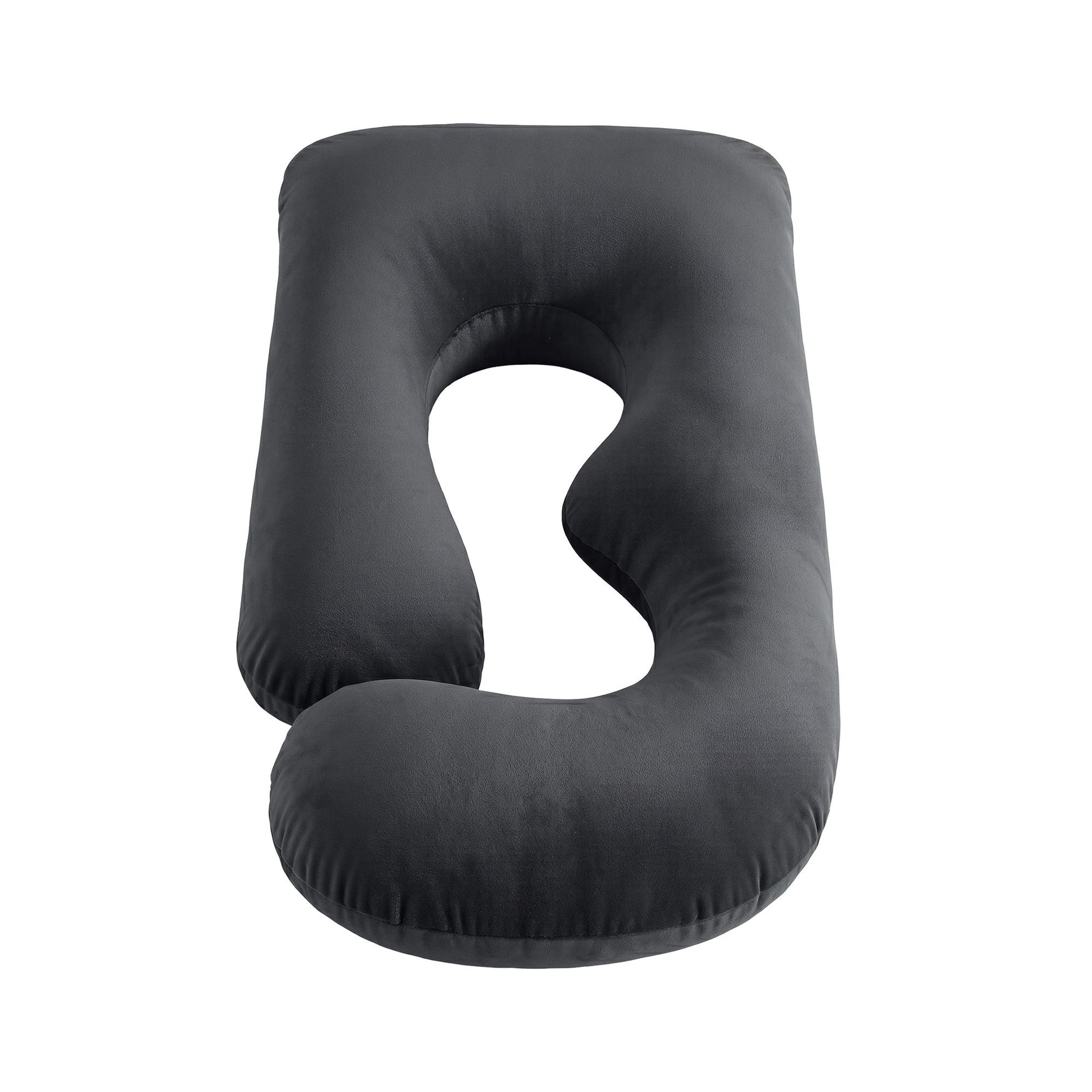 Giselle Bedding Pregnancy Pillow G-Shaped Full Body Pillow for Back and Belly Support Maternity Pillow with Removable Cover, Dark Grey 135x70 cm Awezingly