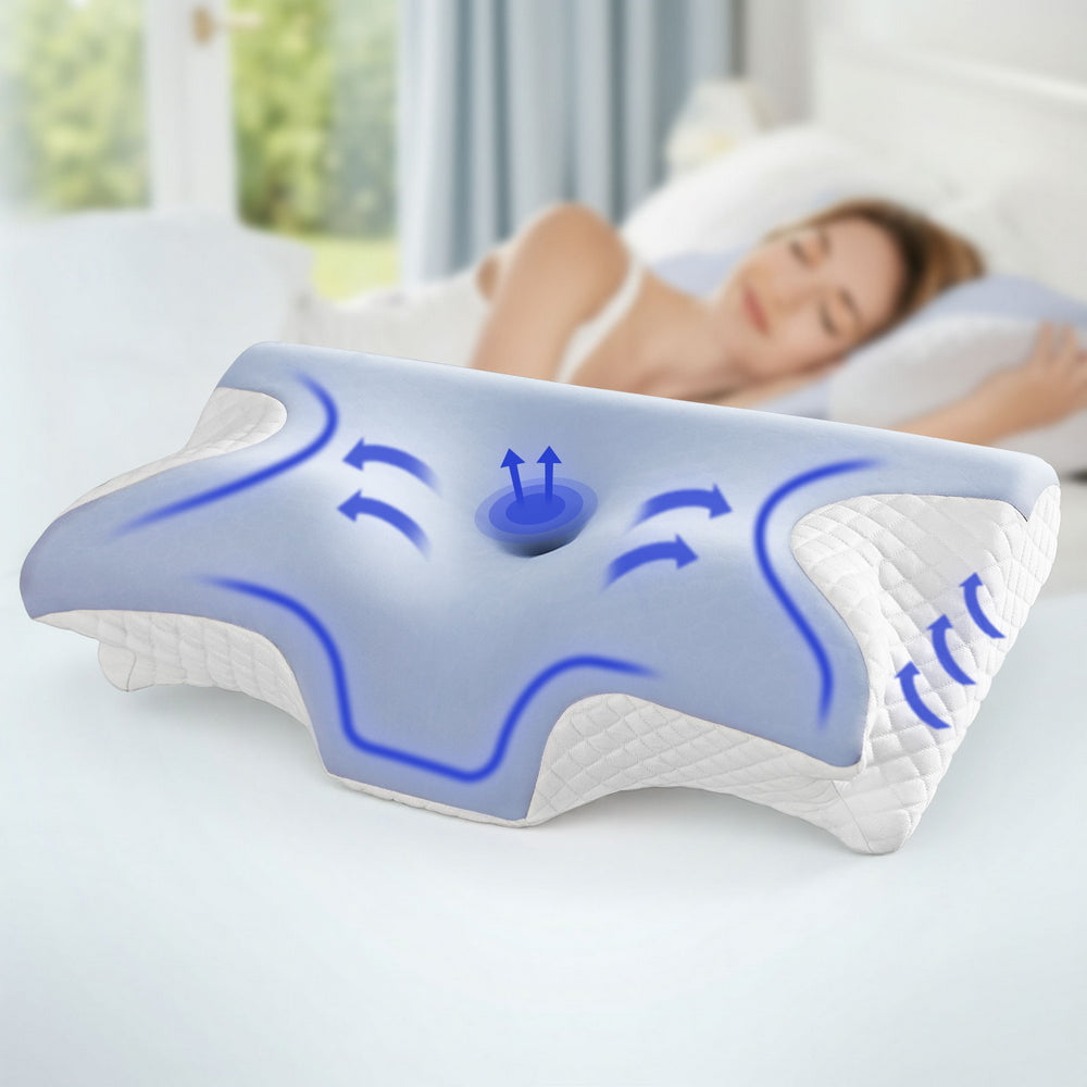 Giselle Bedding Memory Foam Pillow Ergonomic Contour Awezingly