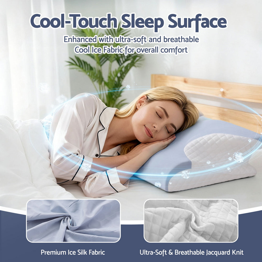 Giselle Bedding Memory Foam Pillow Ergonomic Contour Awezingly
