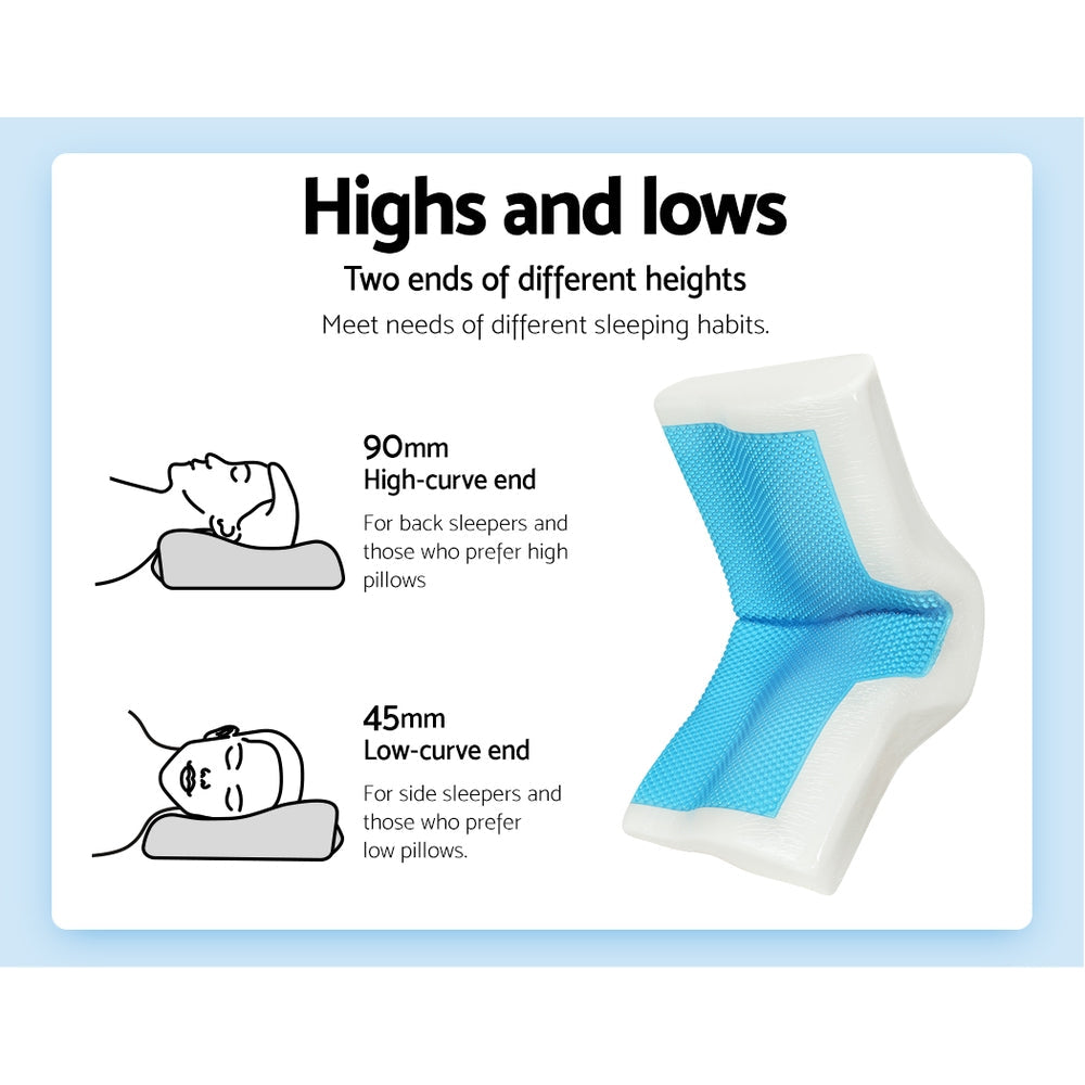 Giselle Bedding Memory Foam Contour Pillow Cool Gel Bamboo Cover Awezingly