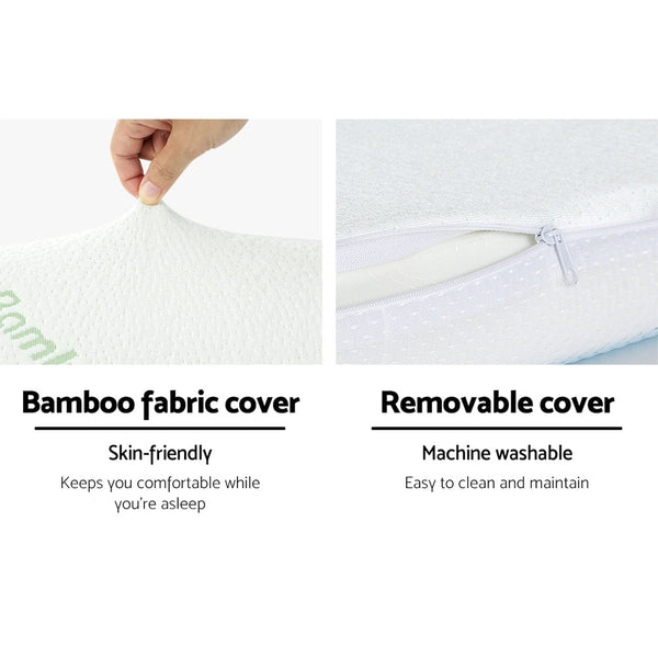 Giselle Bedding Memory Foam Contour Pillow Cool Gel Bamboo Cover Awezingly