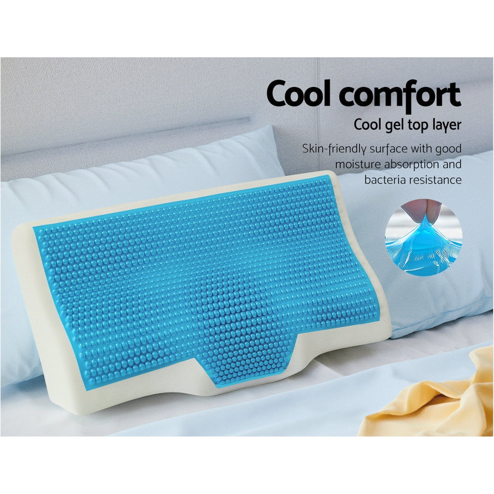 Giselle Bedding Memory Foam Contour Pillow Cool Gel Bamboo Cover Awezingly
