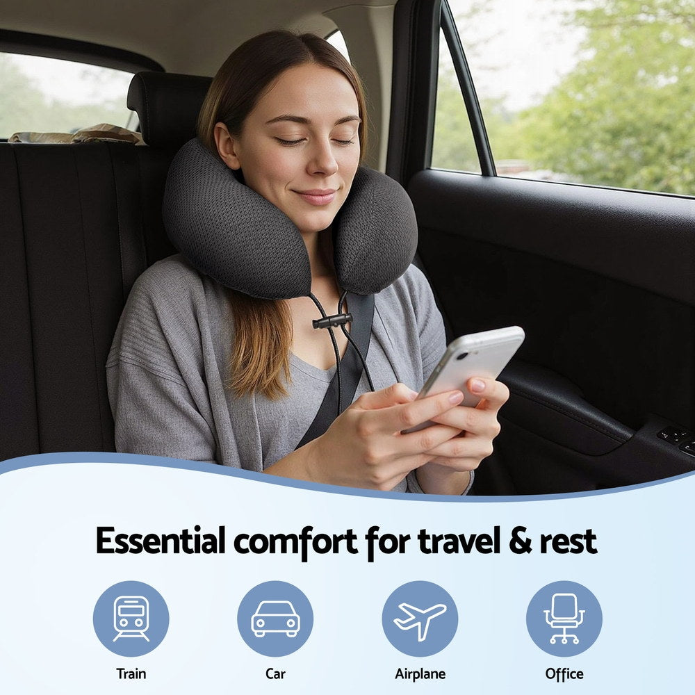 Giselle Bedding Travel Neck Pillow U-Shape Support Memory Foam Plane Car Cushion Giselle Bedding