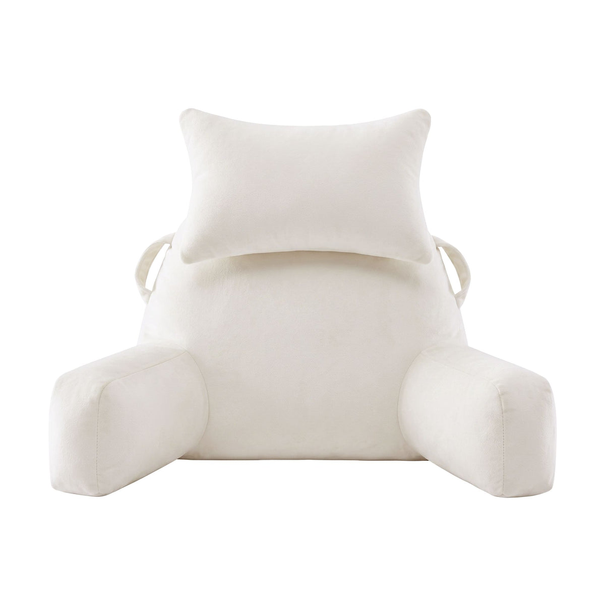 Giselle Bedding Reading Pillow with Detachable Neck Roll & Armrests Sit Up Pillow for Bed Back Support Pillow for Watching TV & Gaming Beige Awezingly