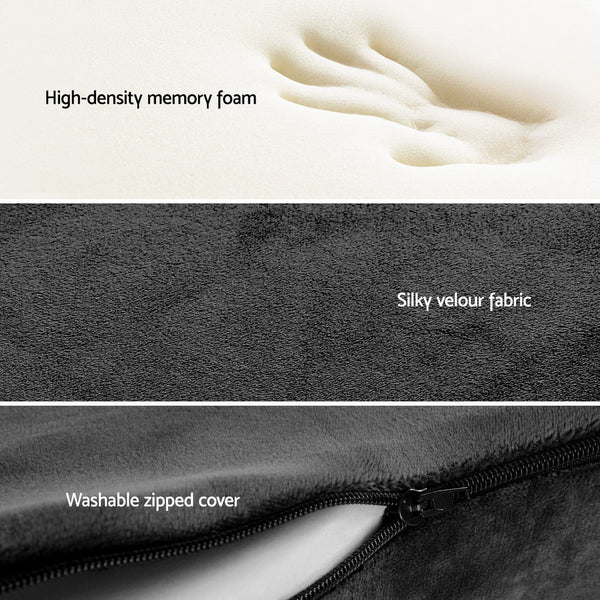 Giselle Bedding Seat Cushion Memory Foam Pillow Back Pain Relief Chair Pad Black Awezingly