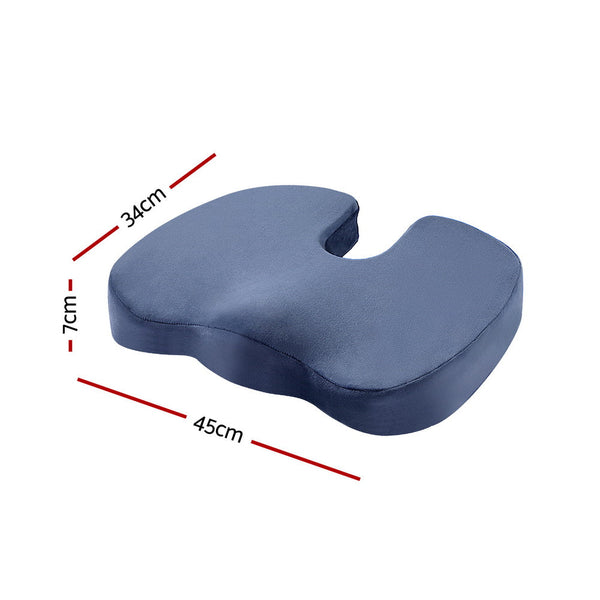 Giselle Bedding Seat Cushion Memory Foam Pillow Back Pain Relief Chair Pad Blue Awezingly