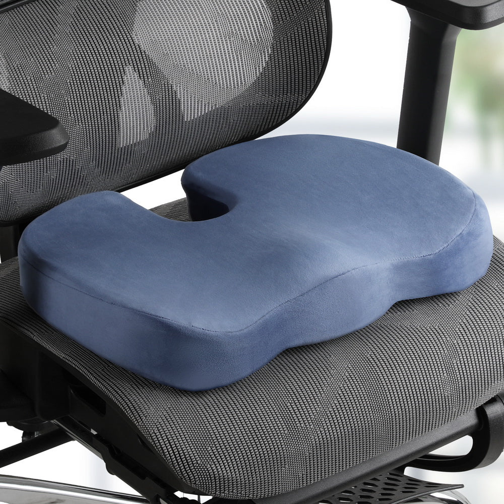 Giselle Bedding Seat Cushion Memory Foam Pillow Back Pain Relief Chair Pad Blue Awezingly