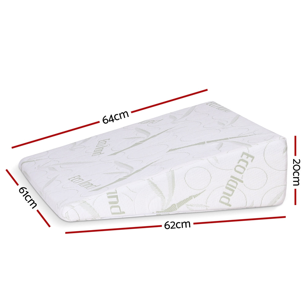 Giselle Bedding Wedge Pillow Gel Memory Foam Ergonomic Support Bamboo Cover Awezingly
