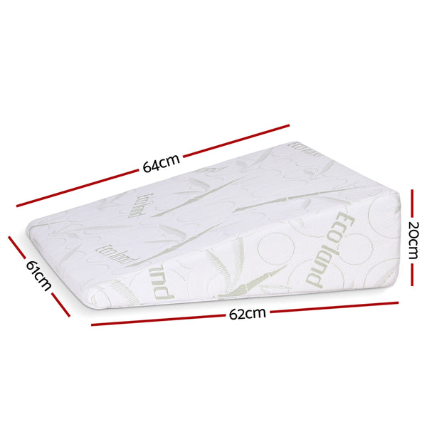 Giselle Bedding Wedge Pillow Gel Memory Foam Ergonomic Support Bamboo Cover Awezingly