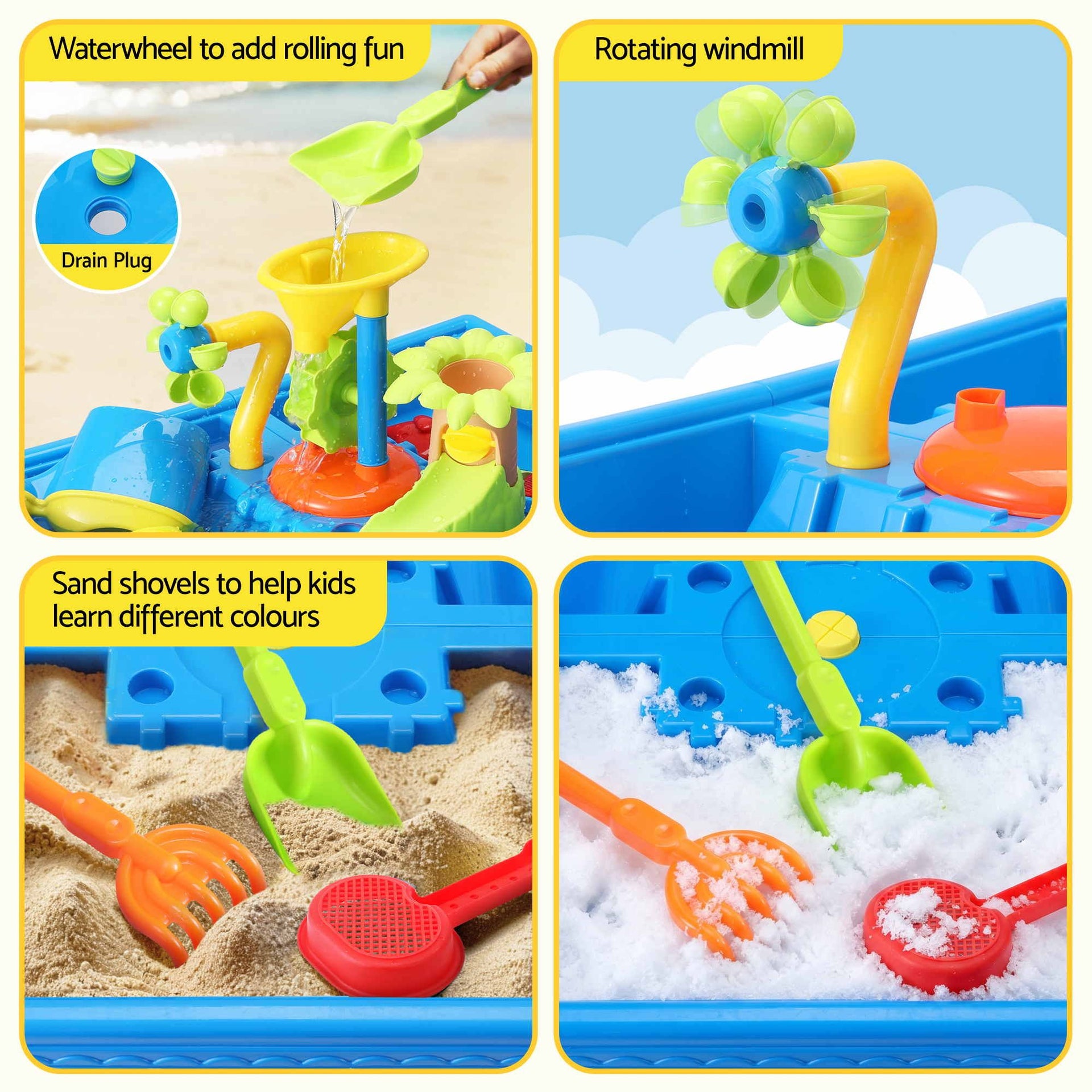 Keezi Ride On Digger with Sand and Water Table Sandpit Toys Set Keezi