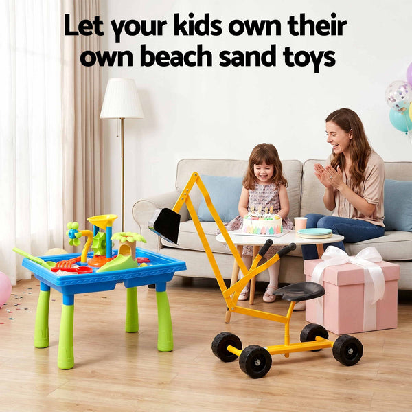 Keezi Ride On Digger with Sand and Water Table Sandpit Toys Set Keezi