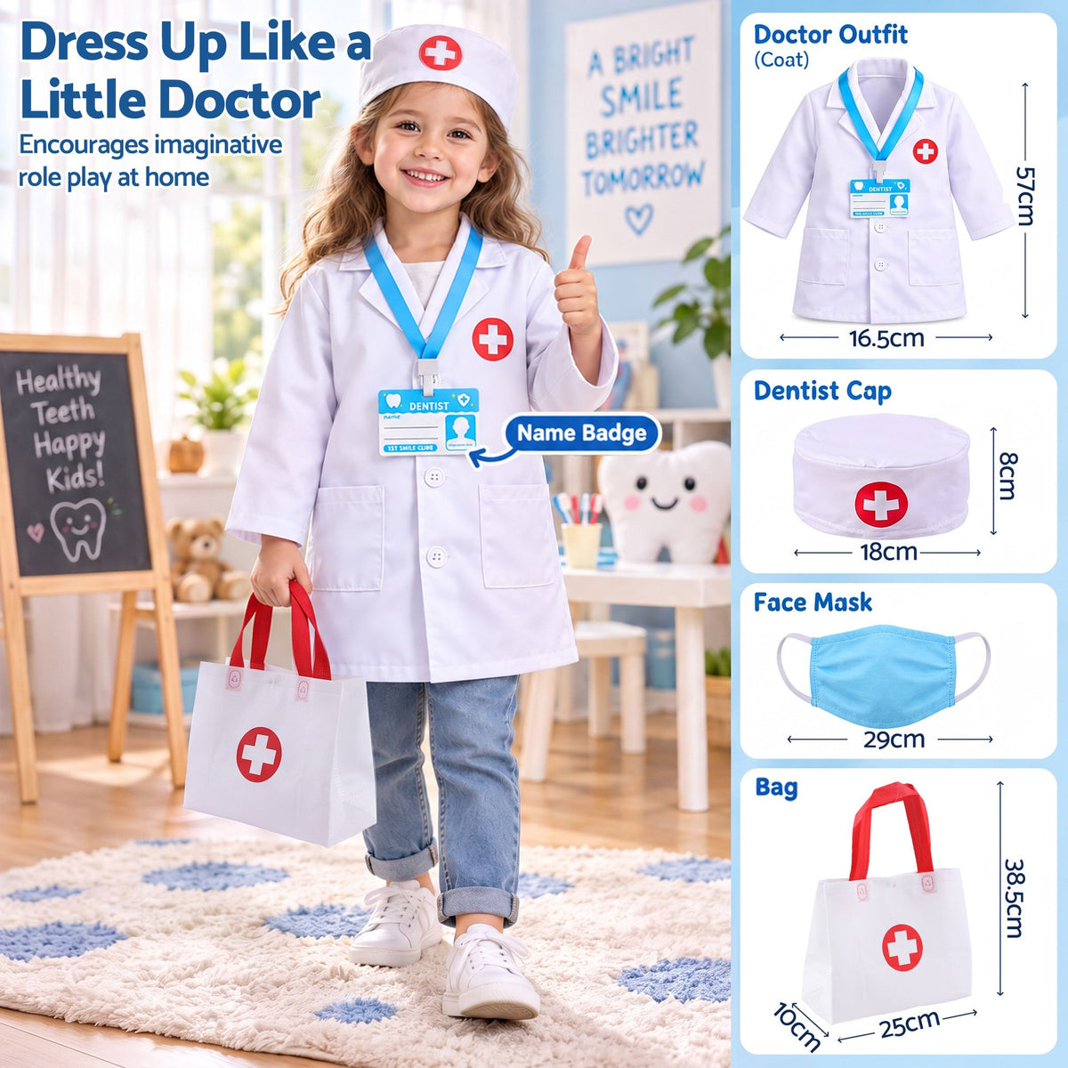 Keezi Kids Doctor Play Set Pretend Dentist Play Set Toy Medical Kits 30PCS Awezingly