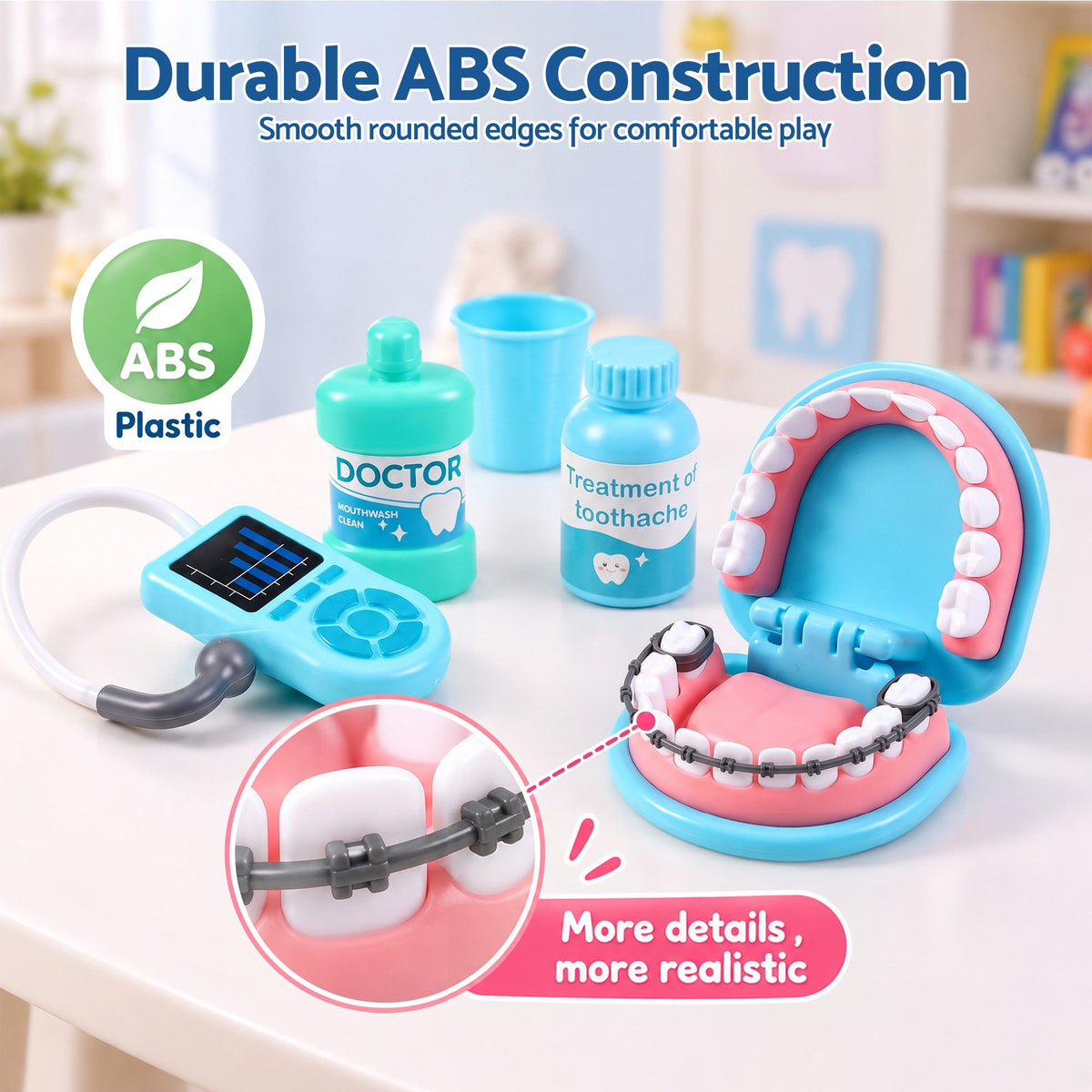 Keezi Kids Doctor Play Set Pretend Dentist Play Set Toy Medical Kits 30PCS Awezingly