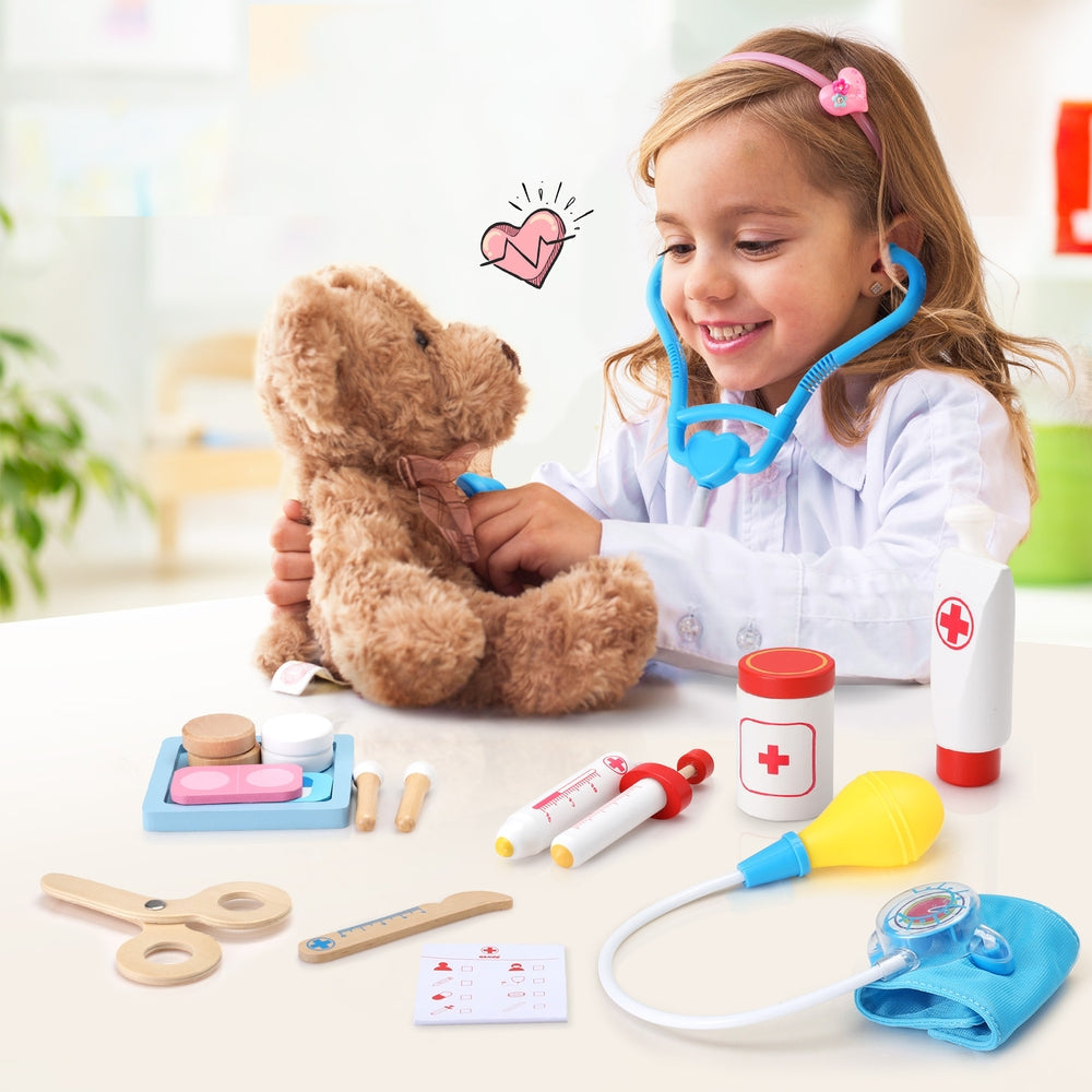 Keezi Kids Doctor Nurse Medical Case Pretend Play Set Stethoscope Medicine Toys Keezi