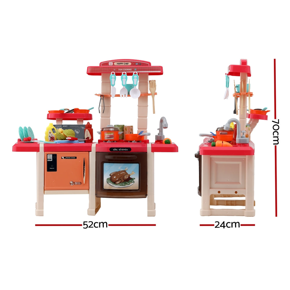Keezi Kids Kitchen Pretend Play Set Cooking Sound Steam Light Function Keezi