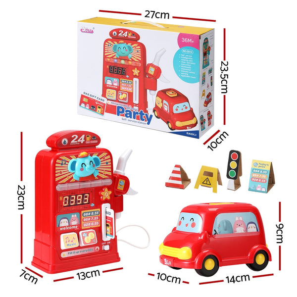 Keezi Kids Gas Petrol Station Pumper Pretend Play Toys Car Music Card Playset Keezi