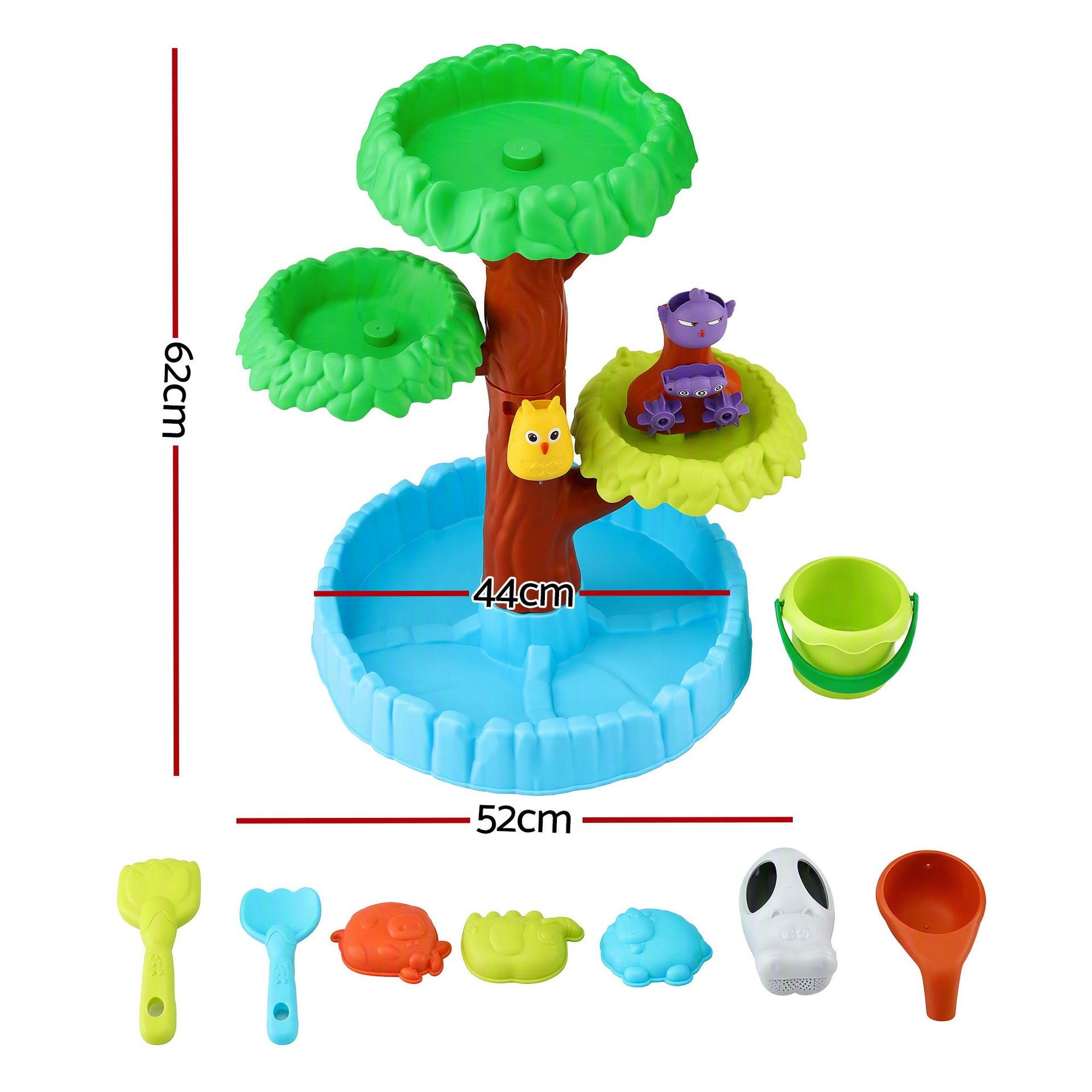 Keezi 62cm Tree Water Table Kids Sandpit Toys Set with Shovels Molds for Sand Play Awezingly