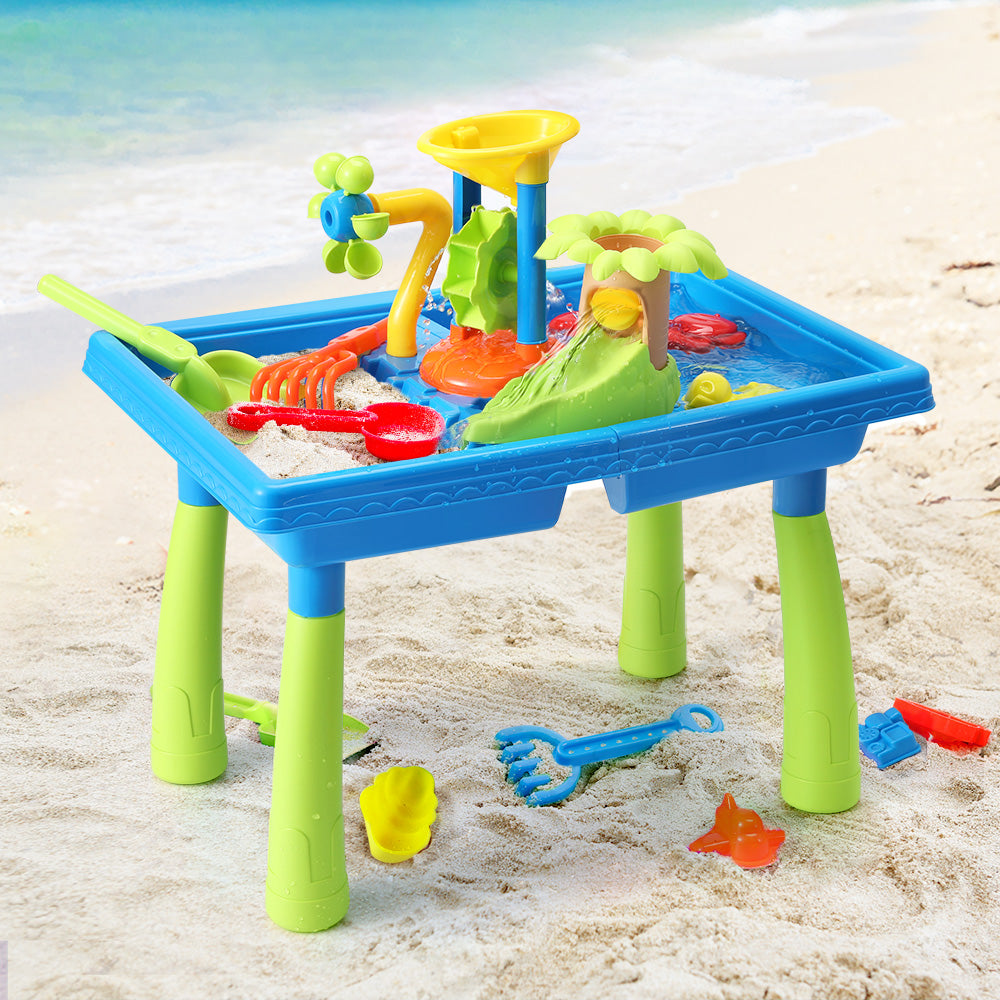 Keezi Kids Sand and Water Table Windmill Shovel Outdoor Sandpit Toys Beach Play Keezi