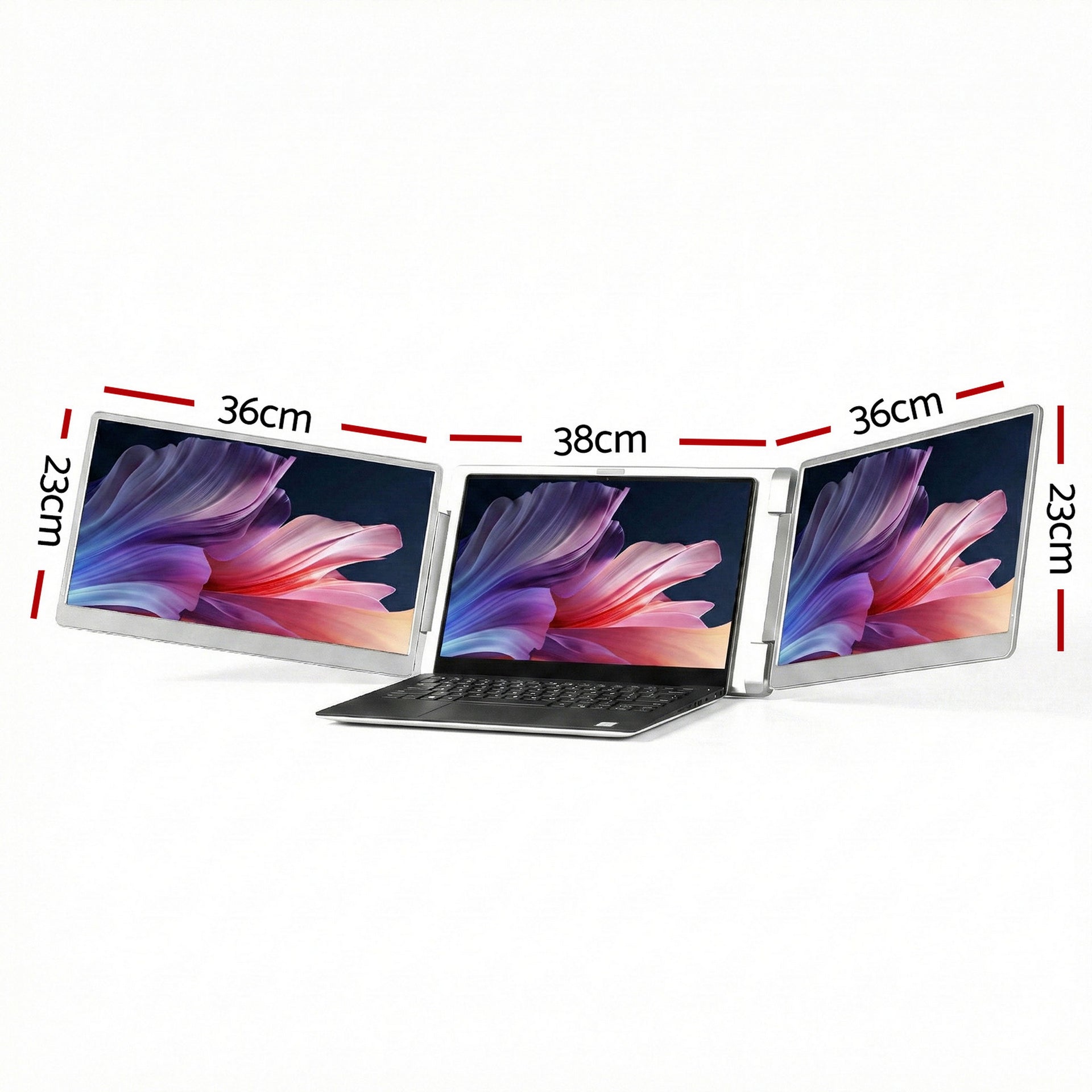 Devanti Triple Portable Monitor Laptop Screen Extender 15.6