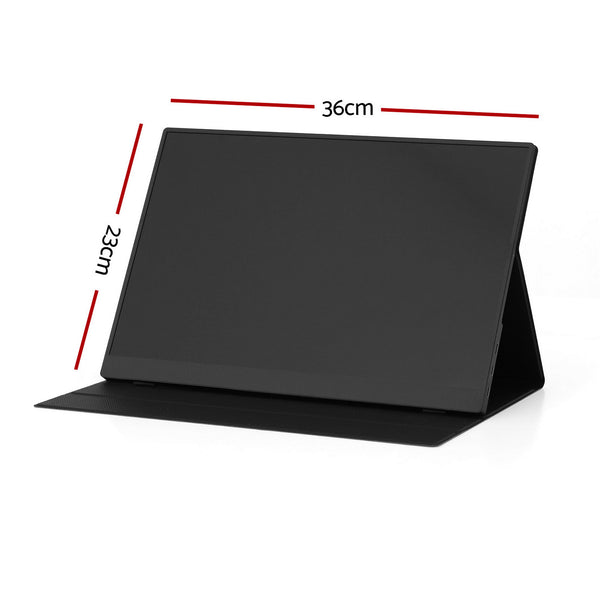 Devanti Portable Monitor Laptop Extender USB C Travel Display 16 Inch Black Awezingly