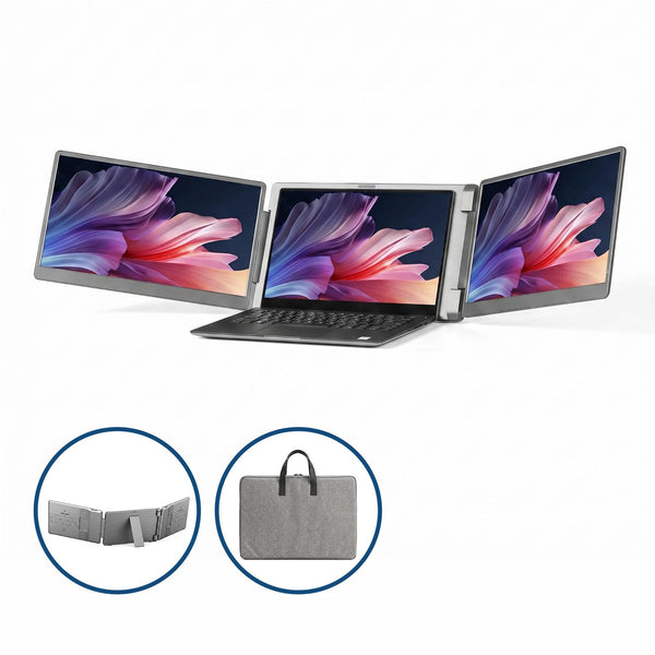 Devanti 14 Inch Portable Monitor Laptop Screen Extender Triple Display Awezingly