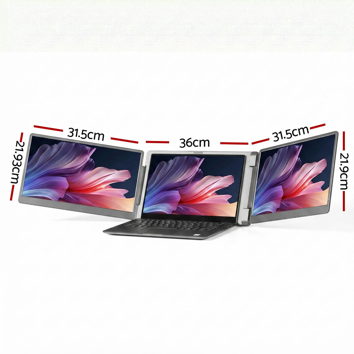 Devanti 14 Inch Portable Monitor Laptop Screen Extender Triple Display Awezingly