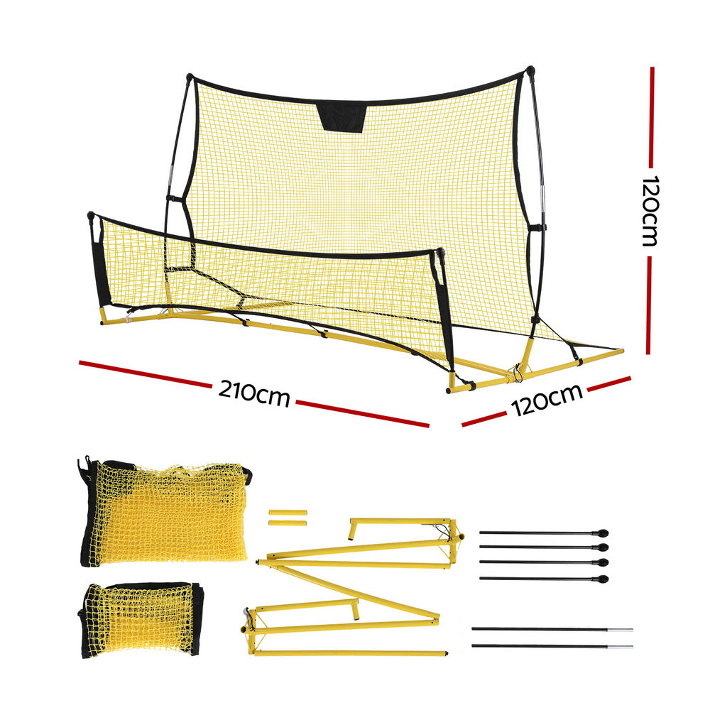 Everfit 2.1m Football Soccer Net Portable Goal Net Rebounder Sports Training Yellow Everfit