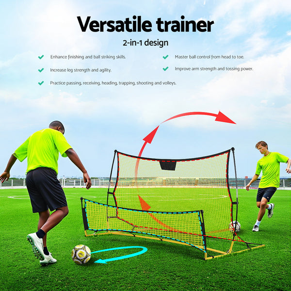 Everfit 2.1m Football Soccer Net Portable Goal Net Rebounder Sports Training Yellow Everfit