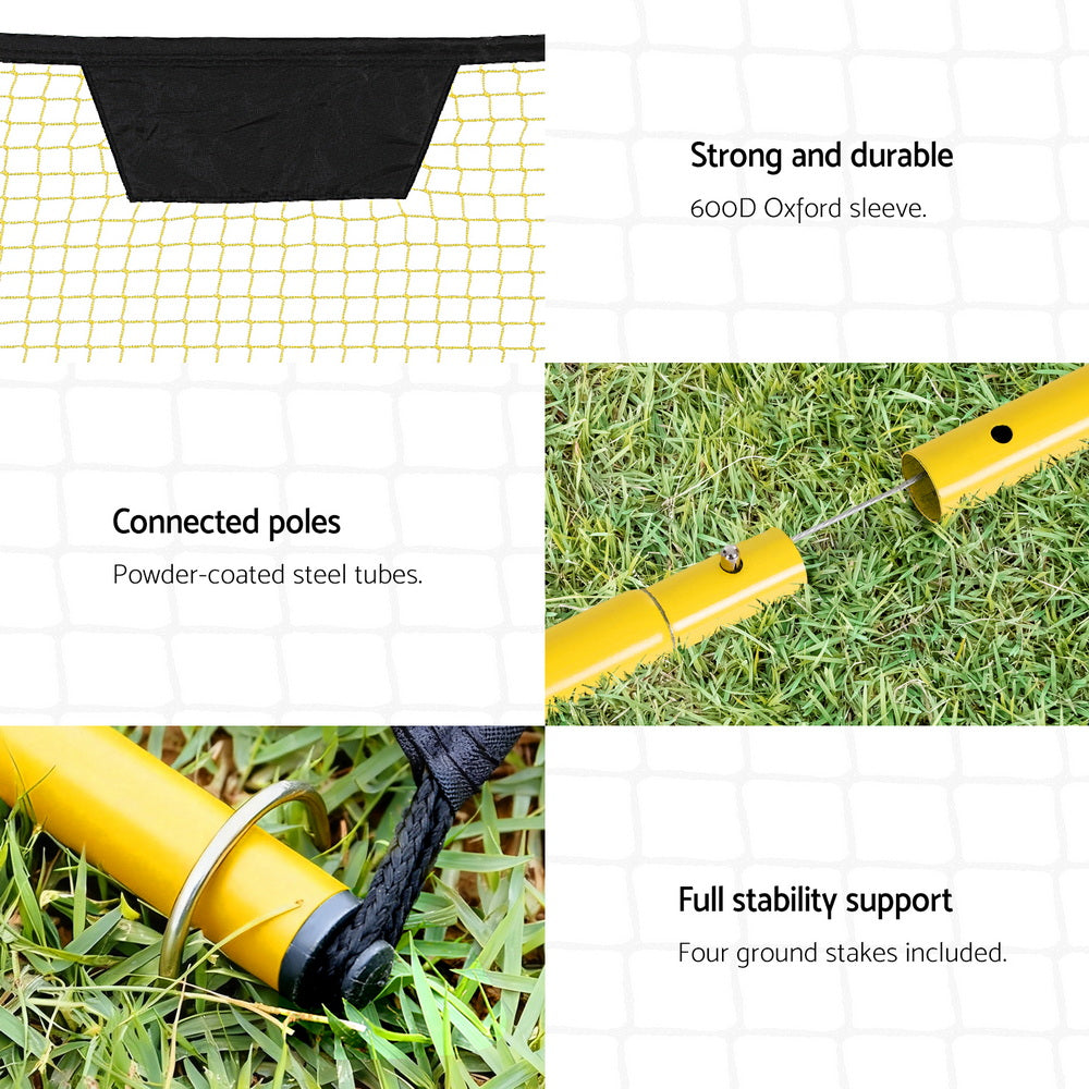 Everfit 2.1m Football Soccer Net Portable Goal Net Rebounder Sports Training Yellow Everfit