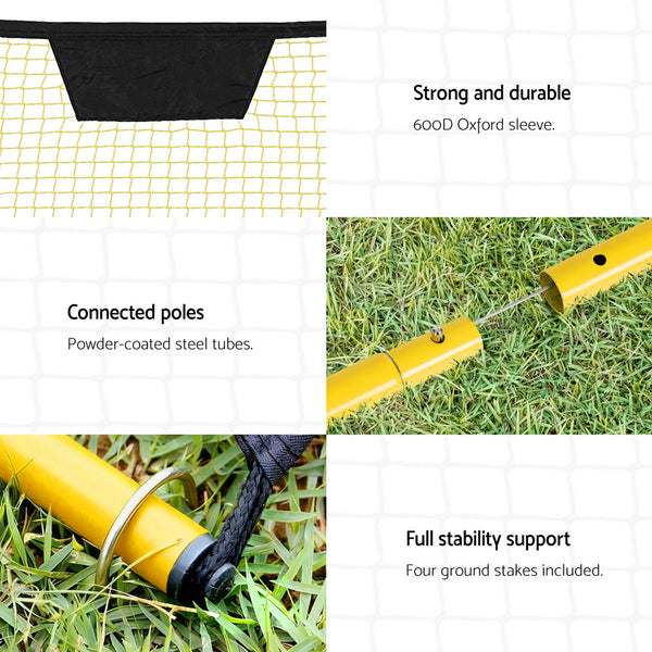 Everfit 2.1m Football Soccer Net Portable Goal Net Rebounder Sports Training Yellow Everfit