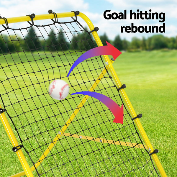 Everfit Baseball Soccer Net Rebounder Football Goal Net Sports Training Aid Yellow Everfit