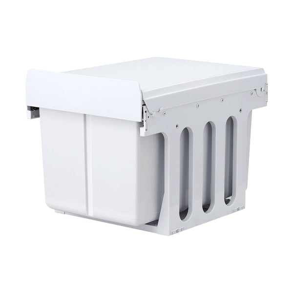Cefito Pull Out Bin Kitchen Triple Slide Garbage Rubbish Bins Basket White 31L Awezingly