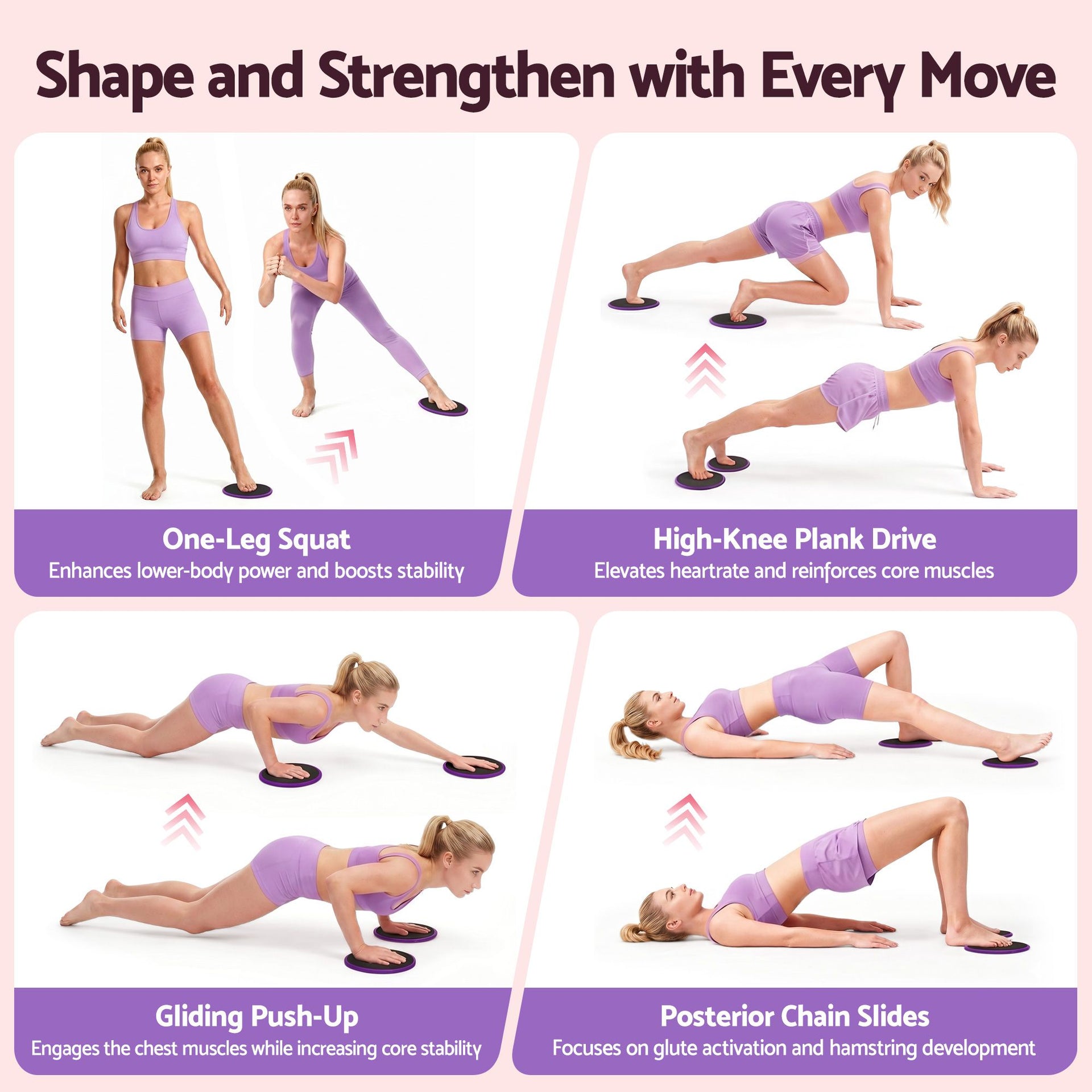 Everfit Pilates Ring Set for Women, 15pcs Home Workout Pilates Equipment with Ring, Ball, Yoga Socks, D-Ring etc. Pilates Starter Kit for Strength, Toning and Flexibility Purple Everfit