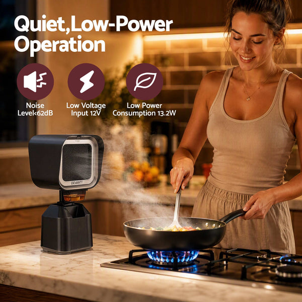 Devanti Portable Range Hood Desktop Exhaust Fan Adjustable Dual Filters Black Awezingly