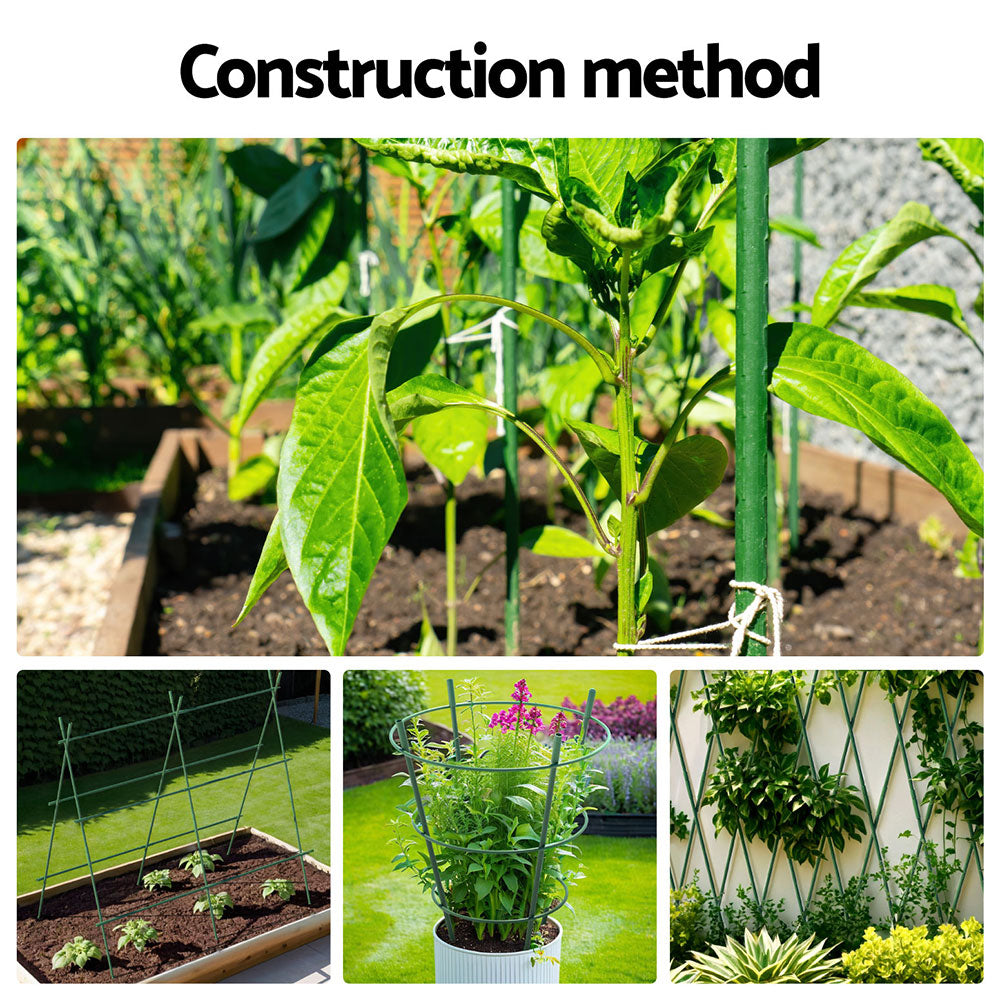 Green Fingers Garden Stakes Metal Plant Support 48pcs 60x1.1CM Greenfingers