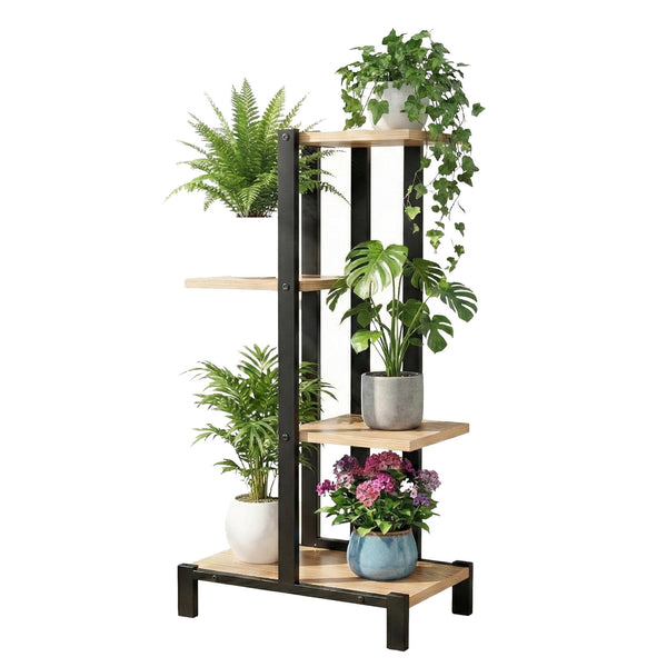 Artiss 4 Tiers Plant Stand Metal Flower Pots Shelf Indoor Outdoor Garden Home Artiss